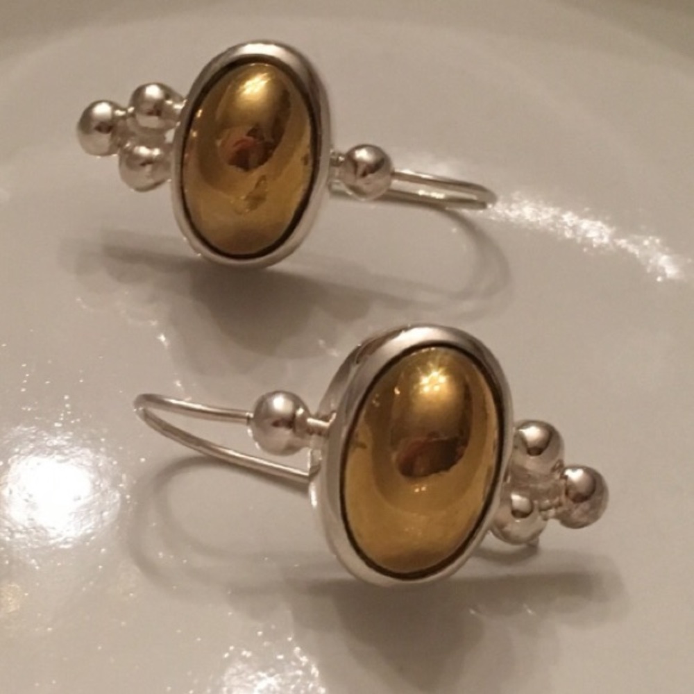 Silpada Sterling Silver Brass Victorian Earrings W009-B.